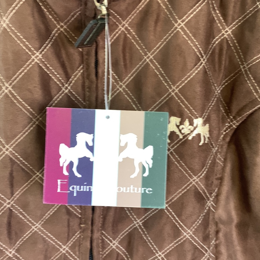 Equine Couture Natasha Duet Riding Jacket Girls XL Brown Zip-Off Sleeves NWT - Picture 3 of 7